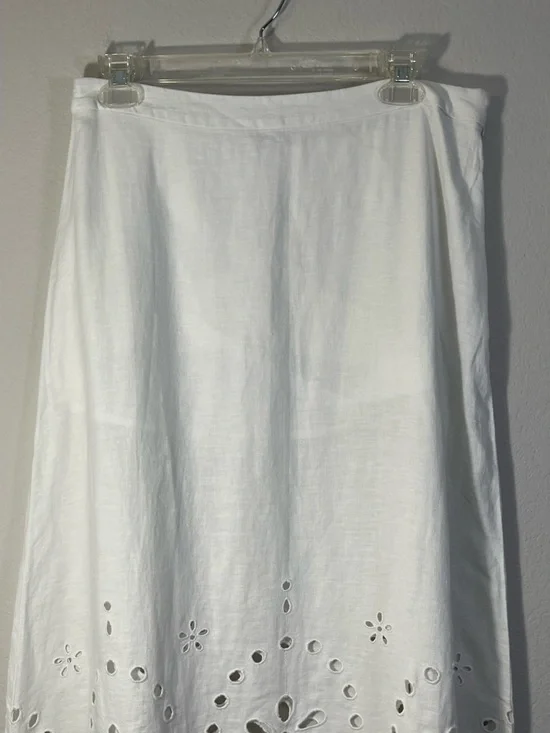 Madewell NWT Eyelet Embroidered Maxi Skirt Size 6 in Salt - Picture 7 of 16